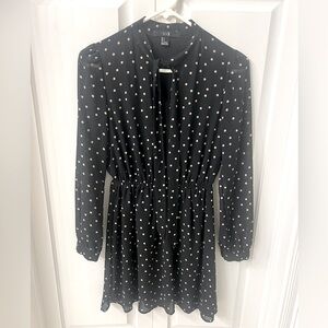 Black/white polka dot dress
